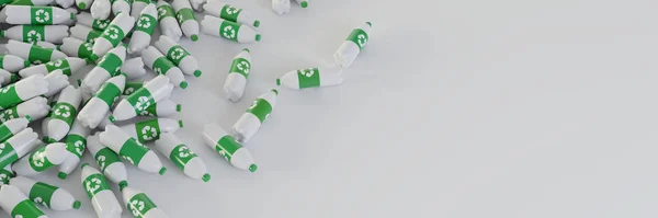 Garrafas Plástico Infinito Com Ícone Reciclagem Renderização Original — Fotografia de Stock