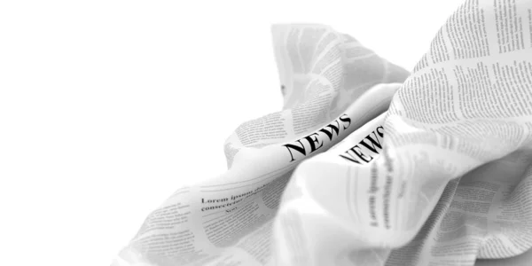 Abstract Newspaper Fluid Shape Rendering — Stock Photo, Image