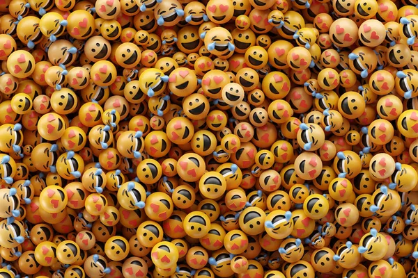 Emoticons infinitos 3d fundo de renderização, mídias sociais e com — Fotografia de Stock