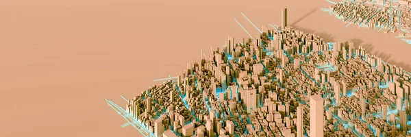 Techno Megastadt Urbane Und Futuristische Technologiekonzepte Originelles Rendering — Stockfoto