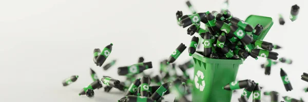 塑料废物和回收问题概念 原始3D渲染 — 图库照片
