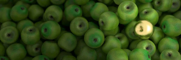 Gouden appel staande uit de menigte — Stockfoto