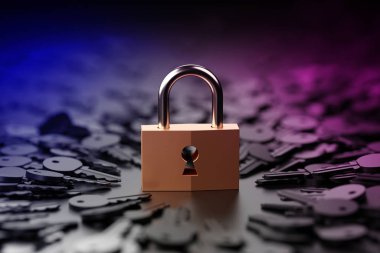 One padlock with infinite keys, metaphor of problems, solutions 