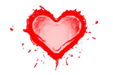 Sıvı kalp, sevgi ve duyguları kavramlar, orijinal 3B oluşturma