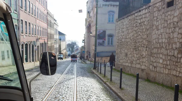 Viajar Por Ciudad Lisboa Con Rickshaw — Foto de Stock