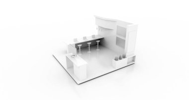 Kurumsal kabin, beyazda izole edilmiş, kopyalama alanı var. Asıl 3d oluşturma