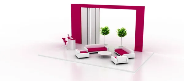 Stand Aziendale Isolato Bianco Con Spazio Copia Rendering Originale — Foto Stock