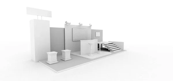 Stand Aziendale Isolato Bianco Con Spazio Copia Rendering Originale — Foto Stock