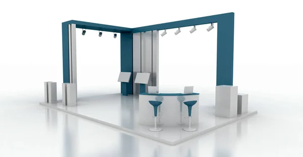 Cabina Corporativa Color Azul Aislada Blanco Con Espacio Para Copias — Foto de Stock