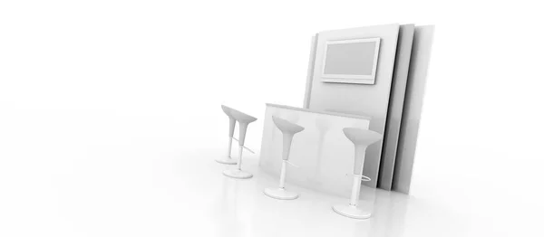 Stand Aziendale Isolato Bianco Con Spazio Copia Rendering Originale — Foto Stock