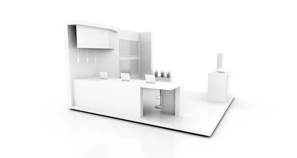 Stand Aziendale Isolato Bianco Con Spazio Copia Rendering Originale — Foto Stock