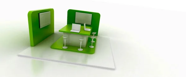 Corporate Grüne Stand Isoliert Auf Weiß Mit Kopierraum Original Darstellung — Stockfoto