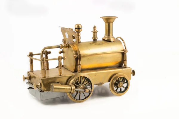 범퍼와 오래 된 황금 증기 기관차 — 스톡 사진