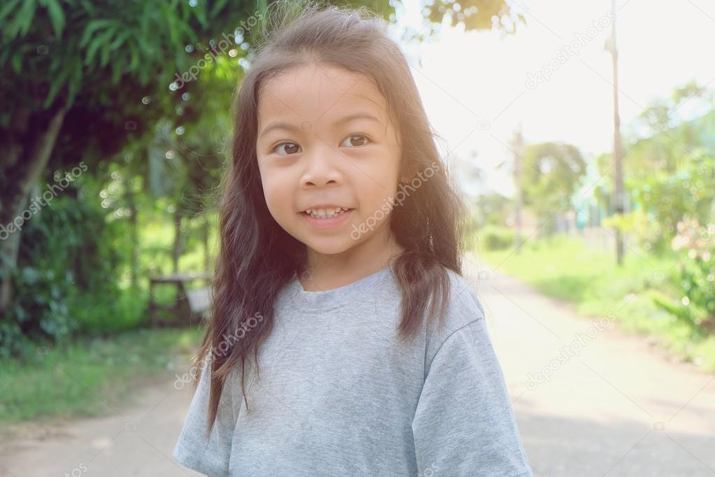 Portrait of a sweet preschool girl with smile