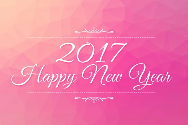 Frohes neues Jahr 2017 Wort auf Dreiecken Low Poly Hintergrund — Stockfoto