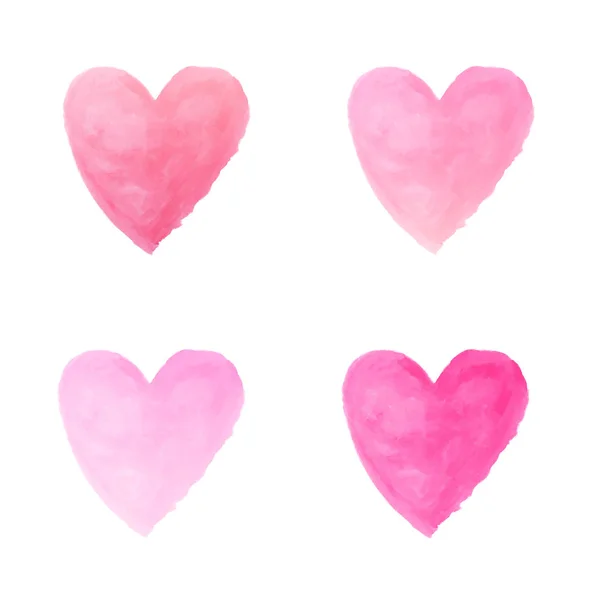 Kleurovergang roze hart aquarel verf geïsoleerd op een witte pagina — Stockfoto