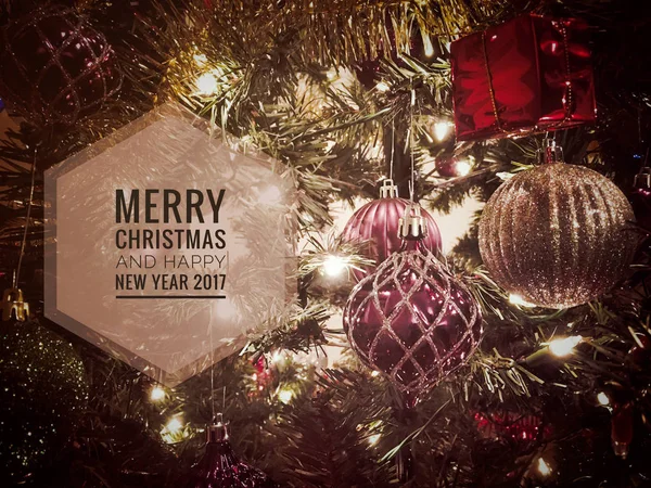 Wesołych Świąt Bożego Narodzenia i szczęśliwy nowy rok 2017 — Zdjęcie stockowe