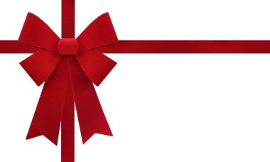 Büyük kırmızı Noel yay izole beyaz arka plan üzerinde