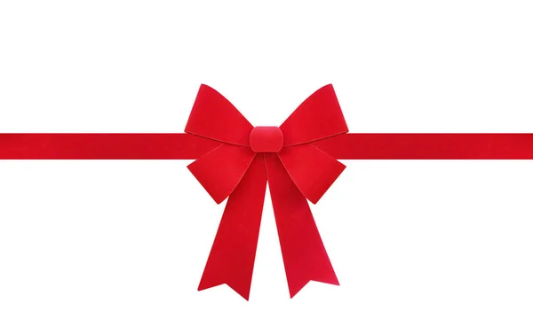 大規模な赤いクリスマス弓を白い背景を分離します。 — ストック写真