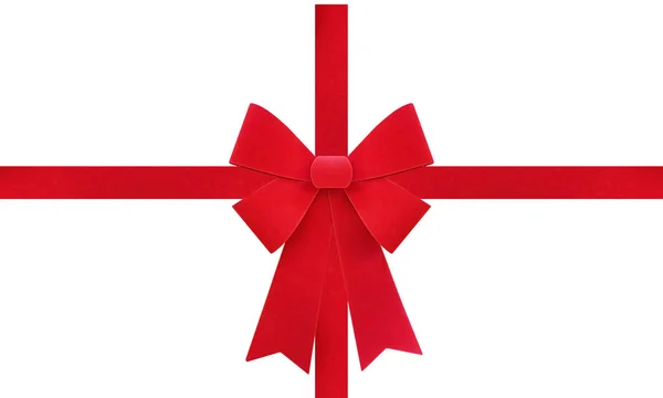 大規模な赤いクリスマス弓を白い背景を分離します。 — ストック写真