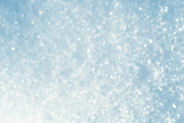 Branco azul gradiente brilho bokeh de neve fresca abstrato textu — Fotografia de Stock