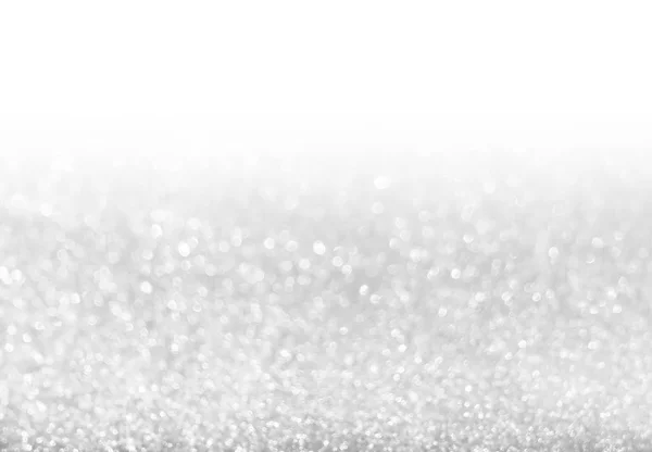 Bianco argento glitter bokeh da neve fresca texture astratta indietro — Foto Stock