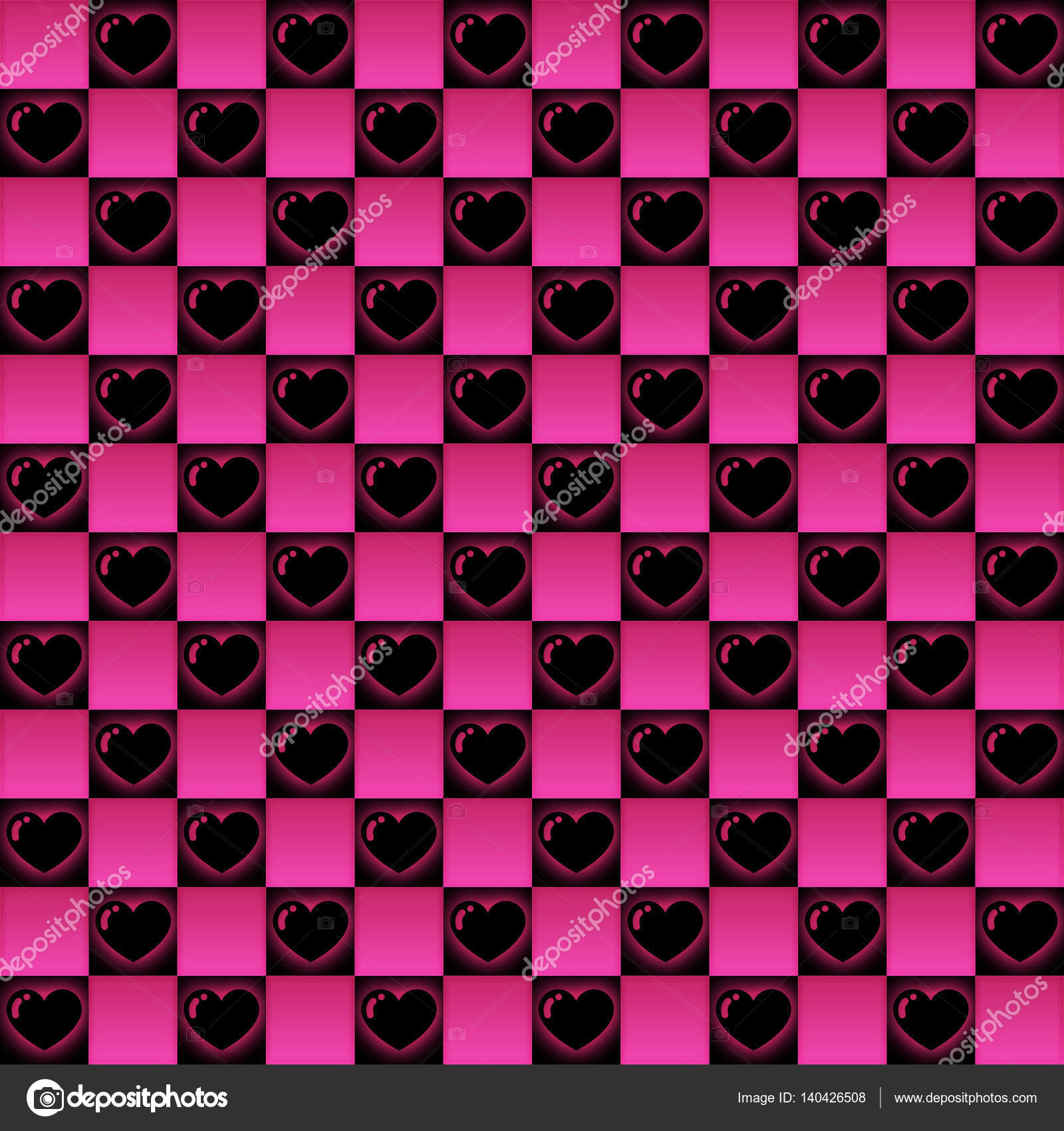 Background Pink And Black Hearts Wallpaper Pink And Black