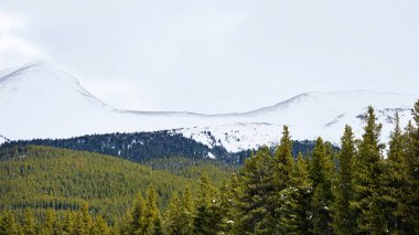 Milli Park içinde kar ile kaplı dağları