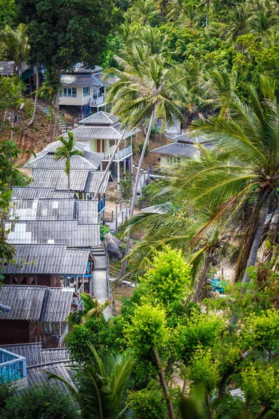Dach-Bungalows im Palmen-Dschungel — Stockfoto