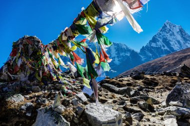 Renkli Nepal bayrakları