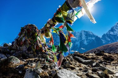 Renkli Nepal bayrakları