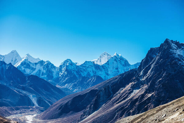 Snowy mountains of the Himalayas