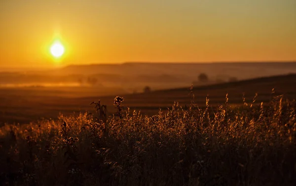 Wunderbarer Sonnenaufgang auf dem Camino — Stockfoto