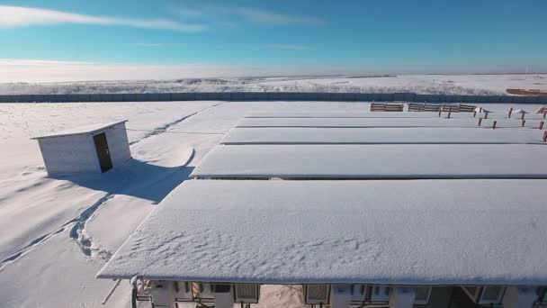 Industriële dierlijk landbouwbedrijf, weergave van bovenaf — Stockvideo