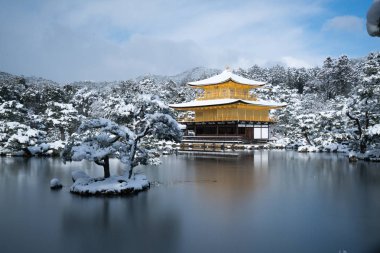 Kinkakuji Tapınağı ve kar manzara, Kyoto, Turizm Japonya