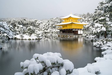 Kinkakuji Tapınağı ve kar manzara, Kyoto, Turizm Japonya