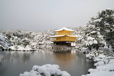 Kinkakuji Tapınağı ve kar manzara, Kyoto, Turizm Japonya