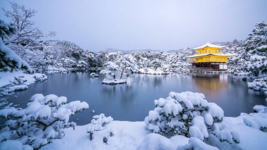 Kinkakuji Tapınağı ve kar manzara, Kyoto, Turizm Japonya