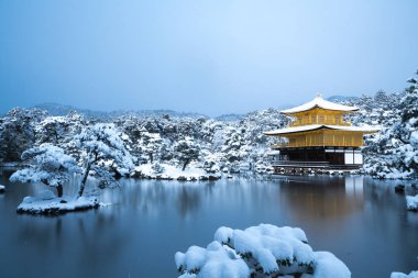 Kinkakuji Tapınağı ve kar manzara, Kyoto, Turizm Japonya