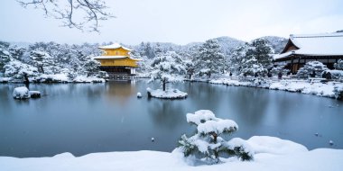 Kinkakuji Tapınağı ve kar manzara, Kyoto, Turizm Japonya
