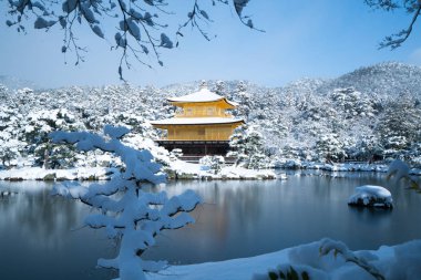 Kinkakuji Tapınağı ve kar manzara, Kyoto, Turizm Japonya