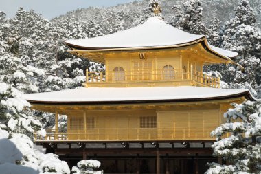 Kinkakuji Tapınağı ve kar manzara, Kyoto, Turizm Japonya