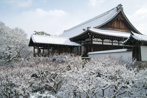 Tutenkyo Köprüsü'nde Tofukuji Tapınağı kar sahne, Kyoto, Turizm Japonya