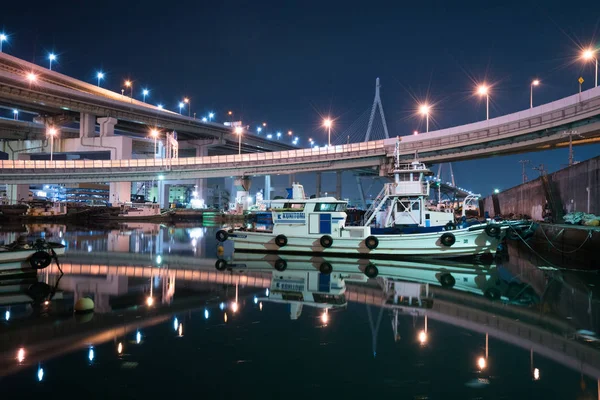 Tenpozan Junction Nightscape Osaka Japan — Stock Photo, Image