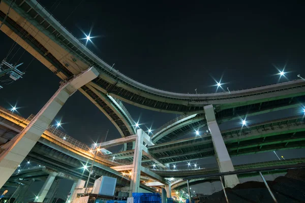 Hokkou Kavşak Gecesi Sahnesi Osaka Japonya — Stok fotoğraf