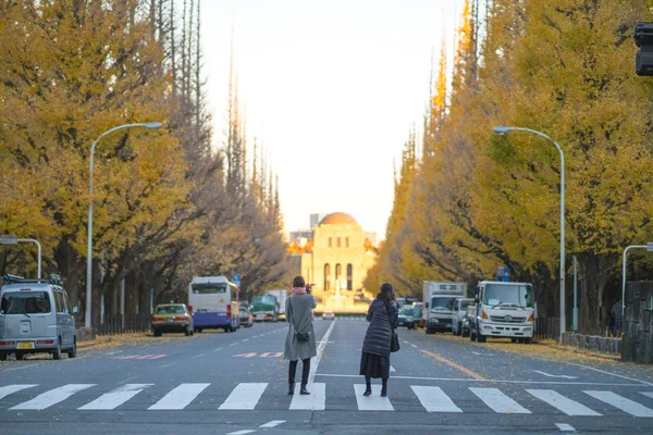 Jingu Gaien Ginkgo Street Tokyo Japon — Photo