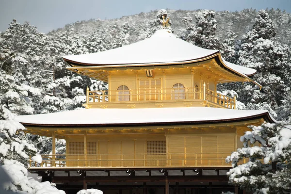 Kinkakuji Chrám Sníh Krajinu Kjóto Turistika Japonska — Stock fotografie