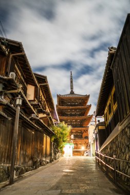 Yasaka Kulesi Gece Vakti, Kyoto, Japonya Turizmi