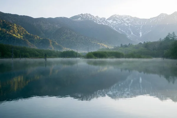 Early Morning Spring Kamikochi Taisho Ike Pond Nagano Japan — Stock Photo, Image