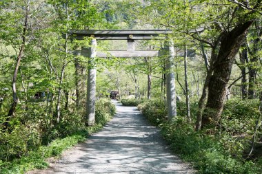 Hotaka tapınağı Kamikochi, Nagano, Japonya